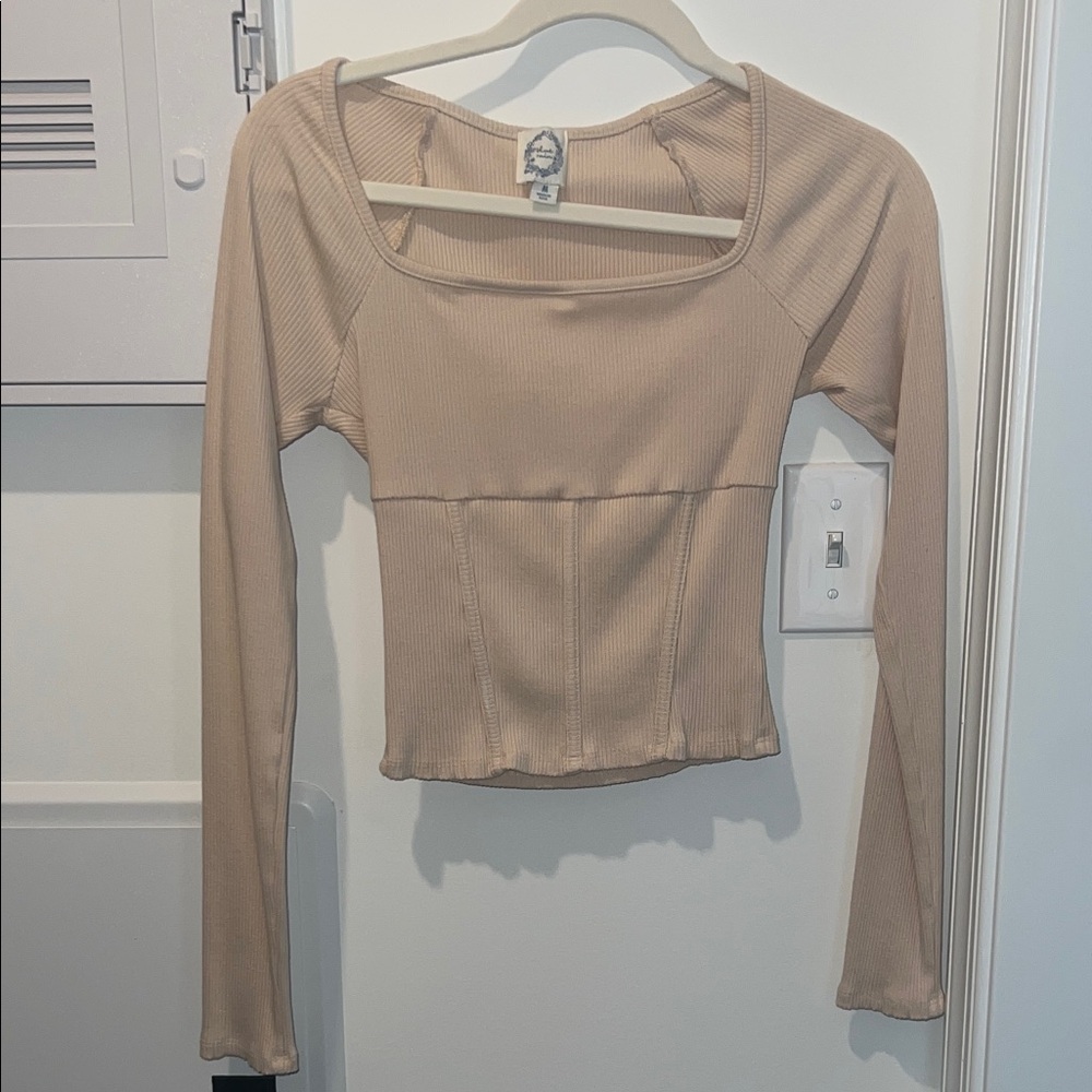 Blue Rain Tan Long Sleeve Women's Top
